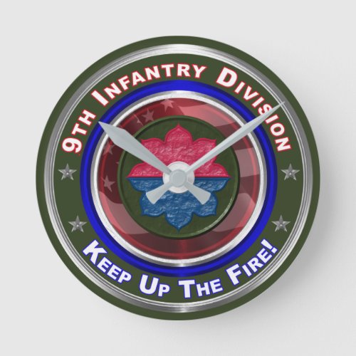 9th Infantry Division Keepsake Round Clock