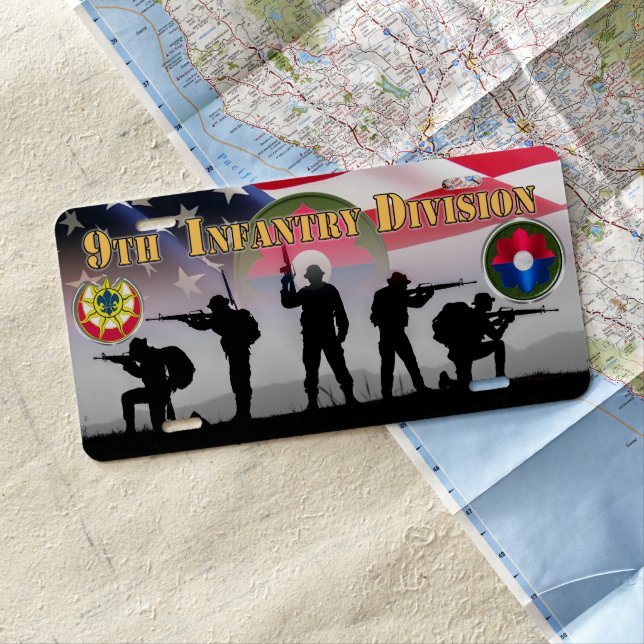 9th Infantry Division  License Plate (In Situ)