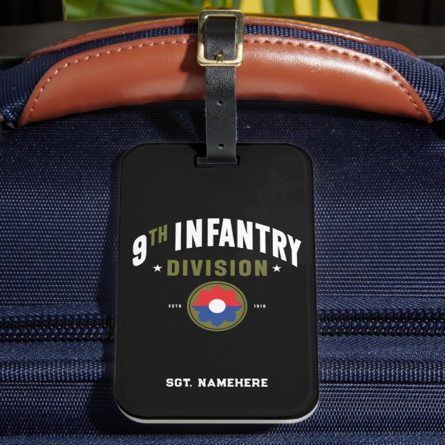 9th Infantry Division "Old Reliables" Customizable Luggage Tag (Front Insitu 2)