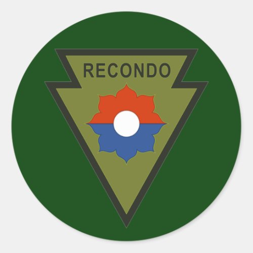 9th Infantry Division Recondo pocket patch 2 Classic Round Sticker