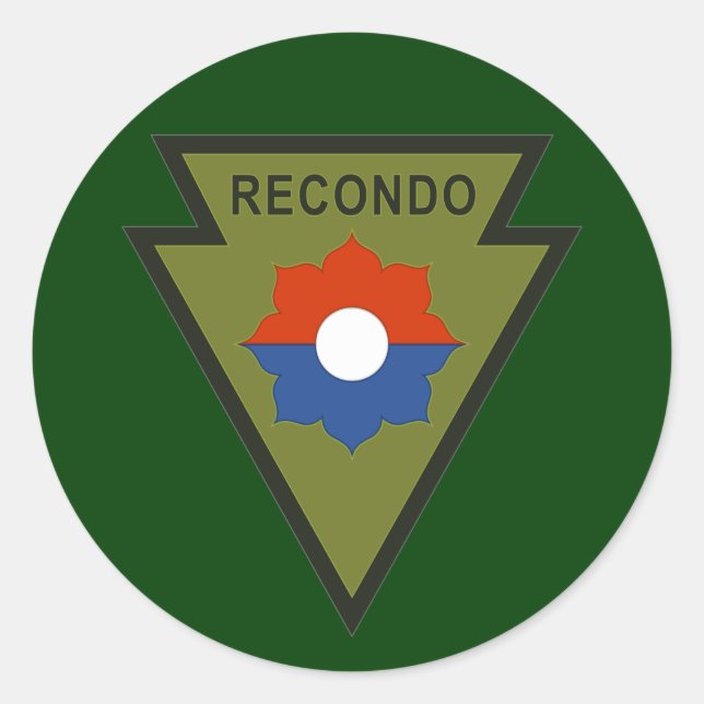 9th Infantry Division Recondo pocket patch 2 Classic Round Sticker (Front)