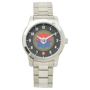9th Infantry Division Silver Stainless Steel Watch