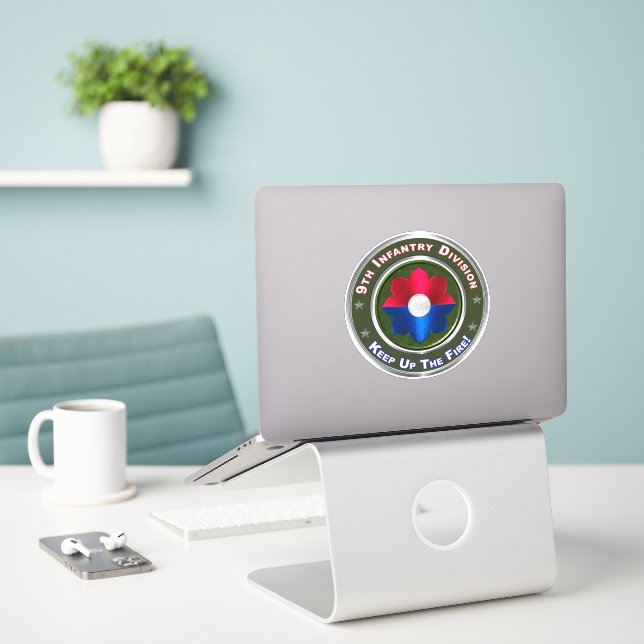 9th Infantry Division  Sticker (Laptop On Desk)