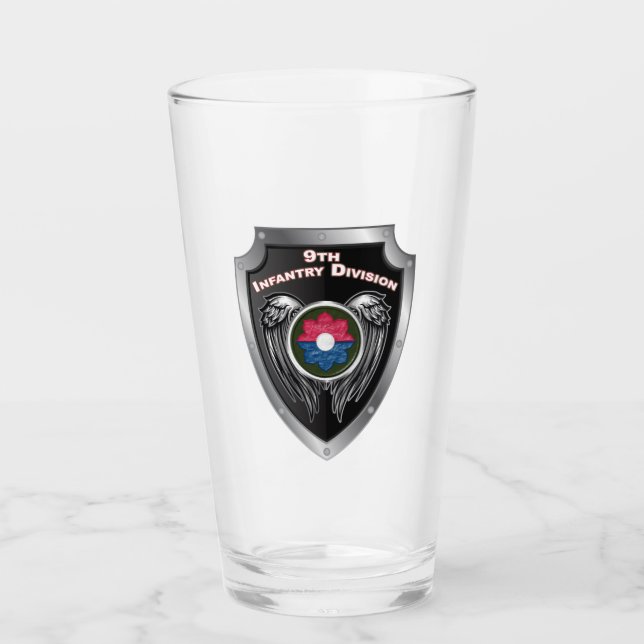 9th Infantry Division Veteran Shield Glass (Front)