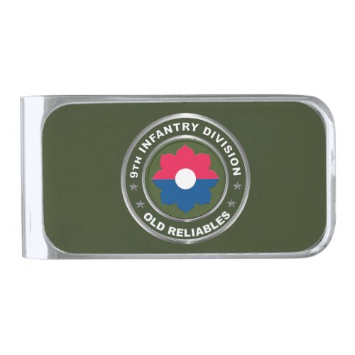 9th Infantry Division Veteran Silver Finish Money Clip