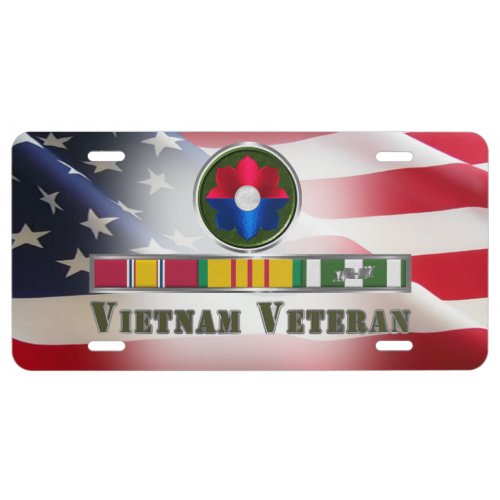 9th Infantry Division Vietnam Veteran  License Plate