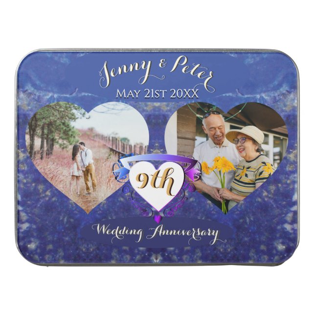 9th Lapis 2 Photos Wedding Anniversary  Jigsaw Puzzle (Case Horizontal)