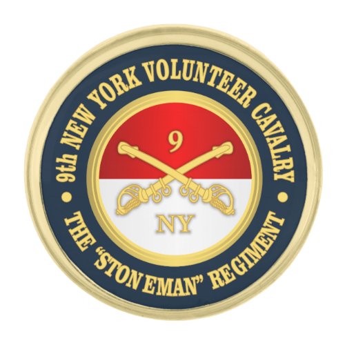 9th New York Cavalry  Gold Finish Lapel Pin