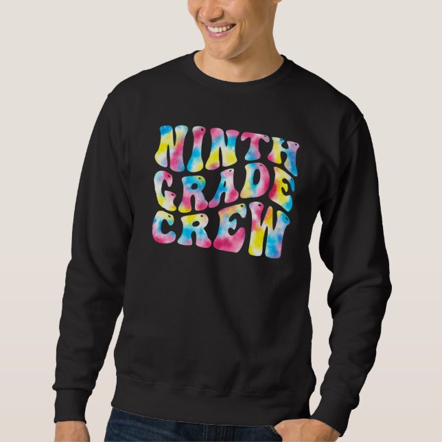 9th Ninth Grade Crew Teacher Back To School Retro  Sweatshirt (Front)