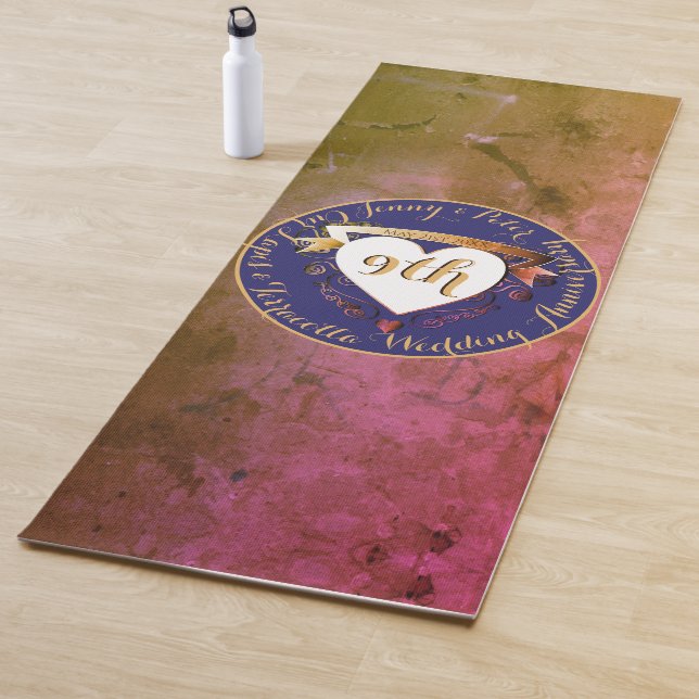 9th Terracotta Lapis Lazuli Wedding Anniversary Yoga Mat (In Situ)