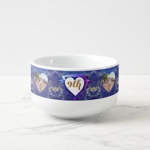 9th Wedding Anniversary 2 Photos Lapis Hearts Bowl