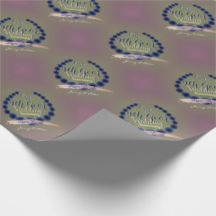 9th Wedding Anniversary Lapis Lazuli and Plum Moss Wrapping Paper
