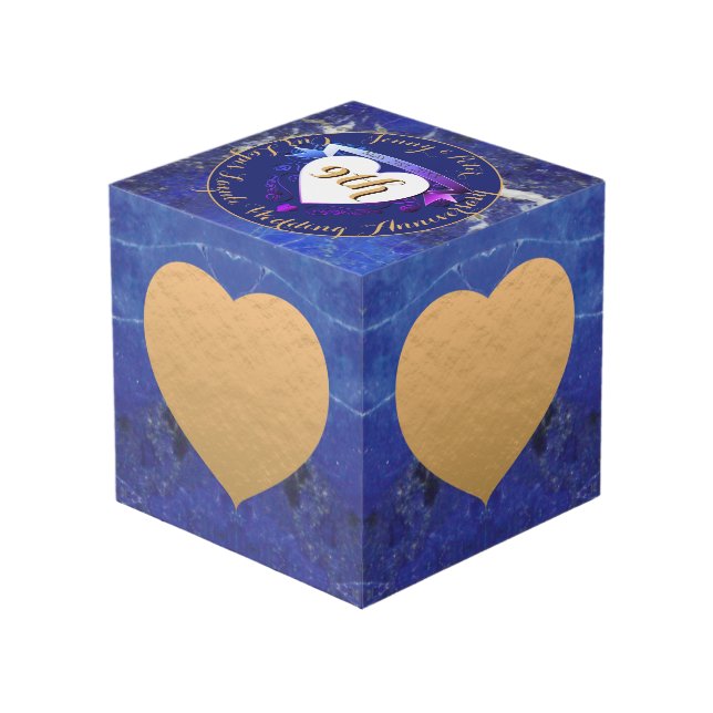 9th Wedding Anniversary Lapis Lazuli Color    Cube (Front Angled)