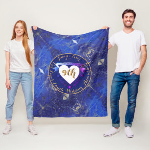 9th Wedding Anniversary Lapis Lazuli Color   Fleece Blanket
