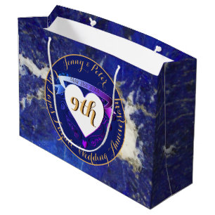 9th Wedding Anniversary Lapis Lazuli Color Large Gift Bag