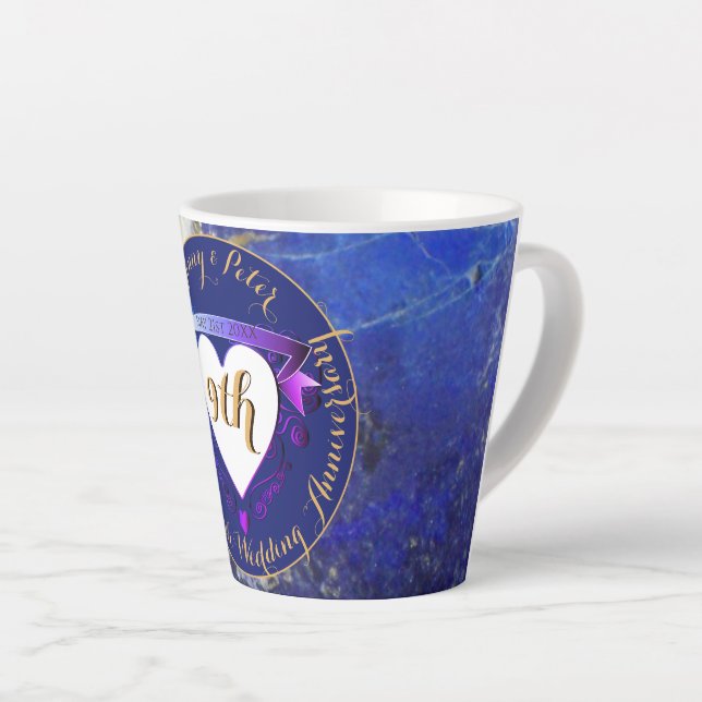 9th Wedding Anniversary Lapis Lazuli Color  Latte Mug (Right Angle)