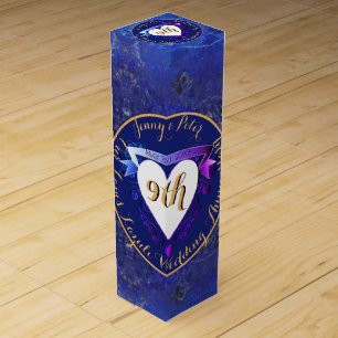 9th Wedding Anniversary Lapis Lazuli Color Wine Wine Box