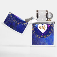 9th Wedding Anniversary Lapis Lazuli Zippo Lighter | Zazzle