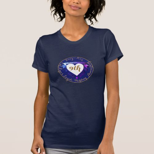 9th Wedding Anniversary Medallion Heart Emblem T_Shirt