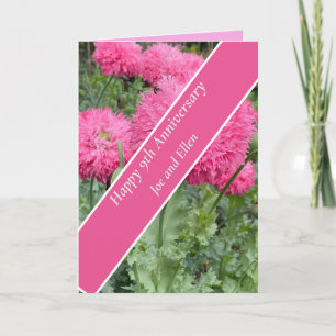 9th Wedding Anniversary, Poppy Card