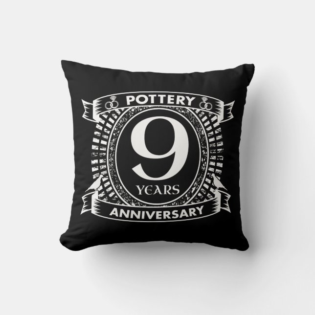 9TH wedding anniversary pottery Throw Pillow (Front)