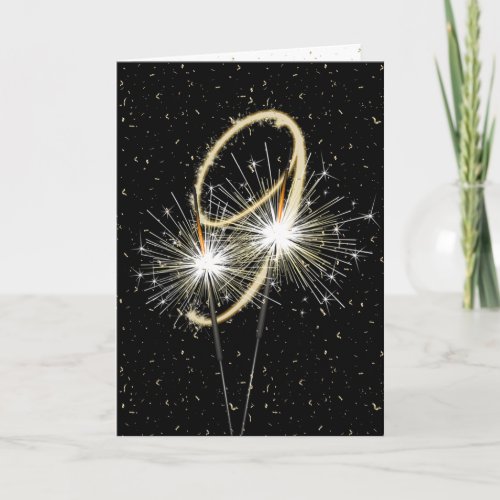 9th wedding anniversary sparklers card