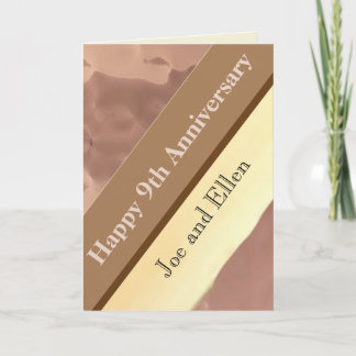 9th Wedding Anniversary, Willow and Copper Card