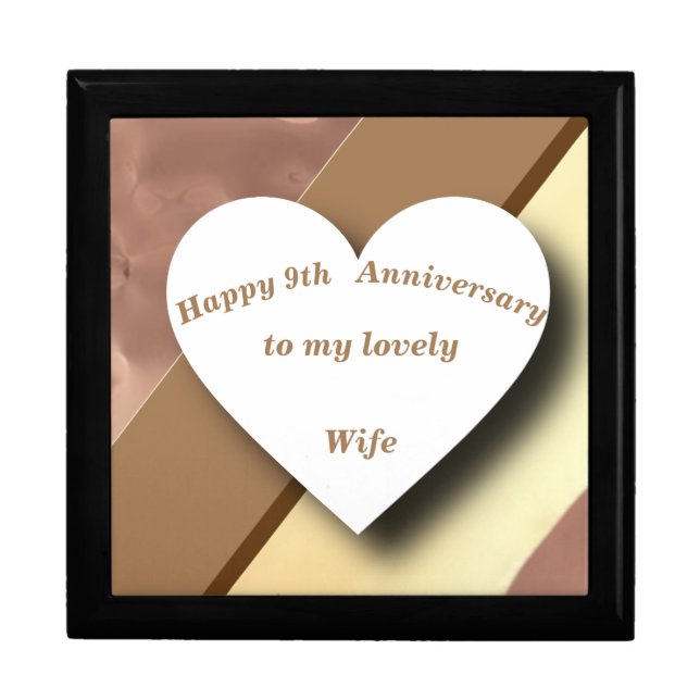 9th Wedding Anniversary, Willow and Copper  Gift Box (Front)