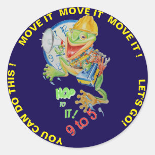 9to5 Motivator Frog Sticker