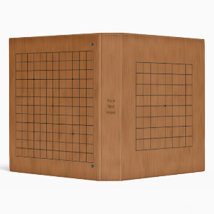 9x9 and 13x13 Goban Customizable (brown wood) 3 Ring Binder
