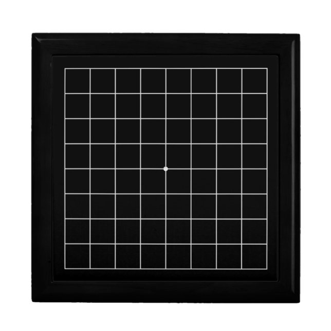 9x9 Goban 75% Scale Black Gift Storage Box (Front)