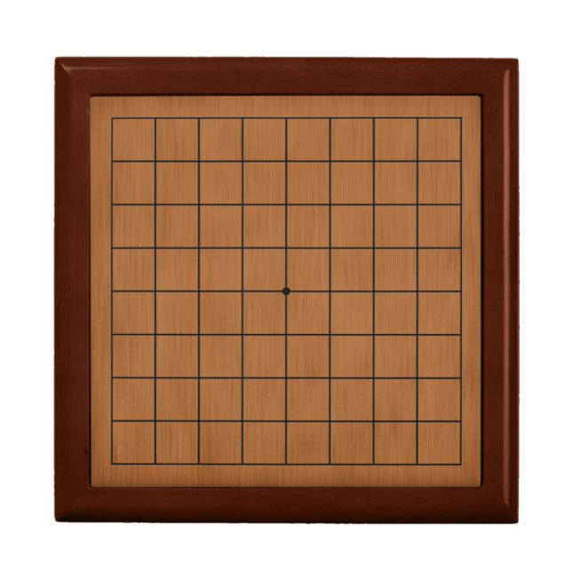 9x9 Goban 75% Scale Brown Gift Storage Gift Box (Front)