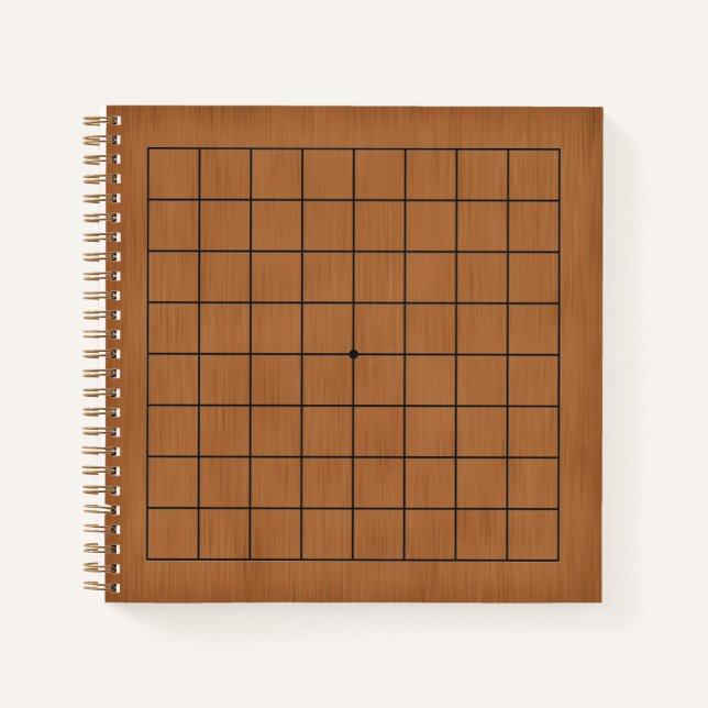 9x9 Goban for Puzzles & Games Customizable (brown) Notebook (Front)