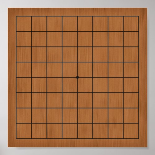 9x9 Goban Portable Gameboard or Decoupage brown Poster