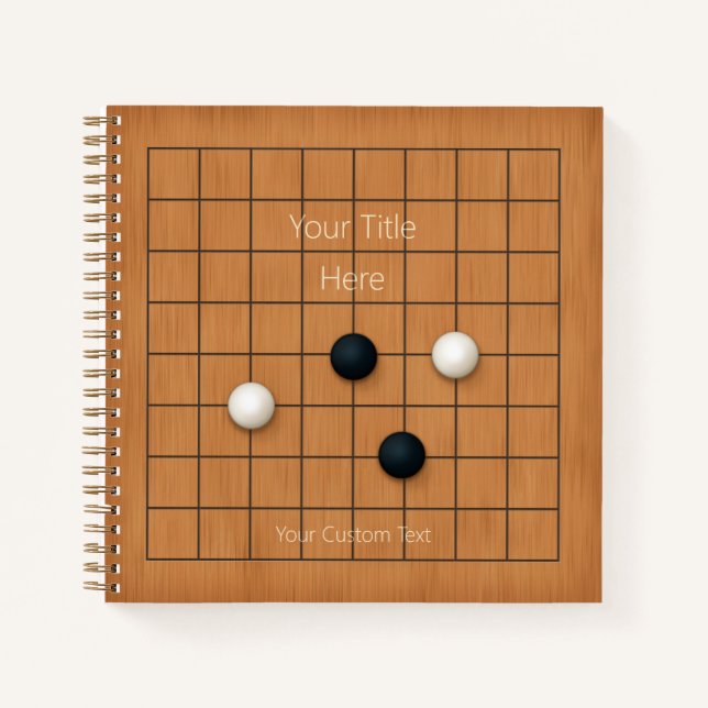 9x9 Goban with Usable Game Board (1) Custom Notebook (Front)