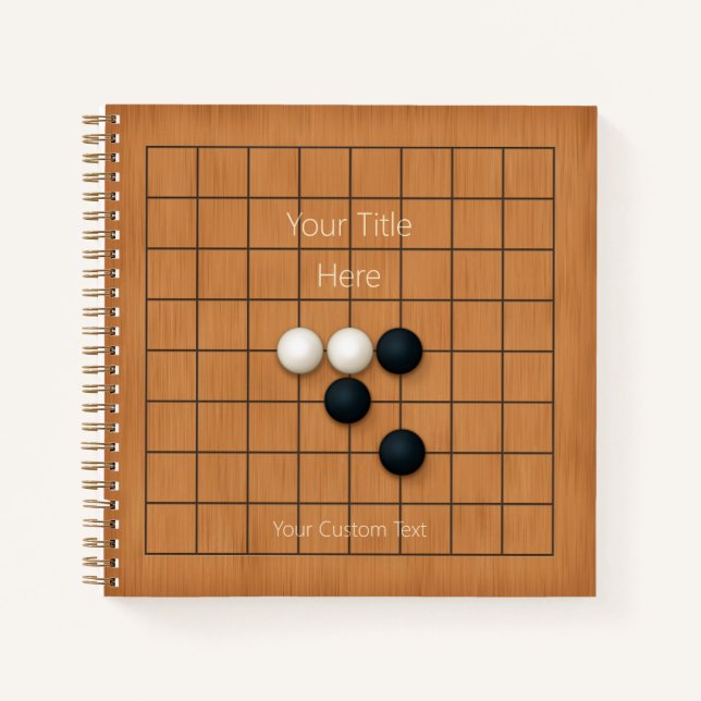 9x9 Goban with Usable Game Board (2) Custom Notebook (Front)
