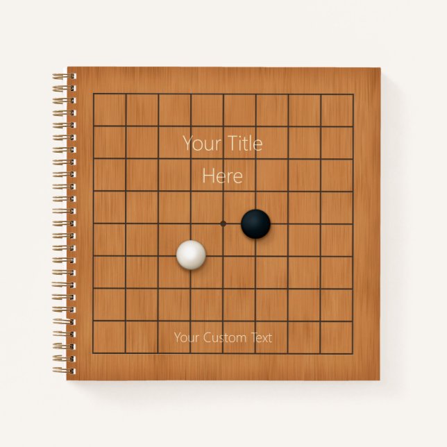 9x9 Goban with Usable Game Board (3) Custom Notebook (Front)