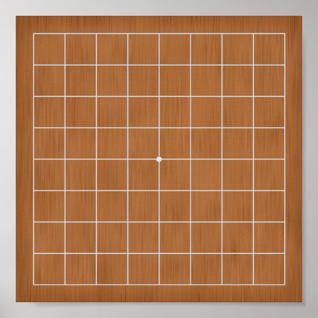 9x9 Goban with White Lines Gameboard or Decoupage Poster (Front)