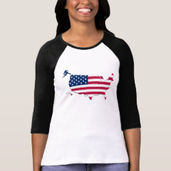 Patriotic American Flag Map Of The United States T-Shirt