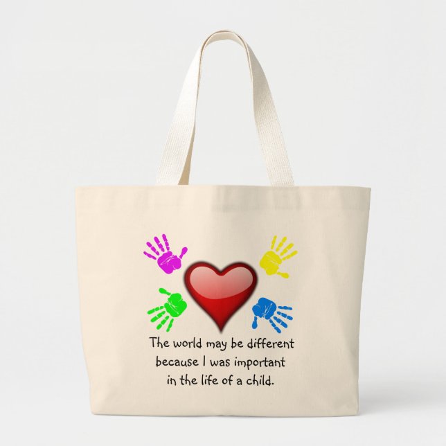 A0001. I Made a Difference in the Life.Bag.1 Large Tote Bag (Front)