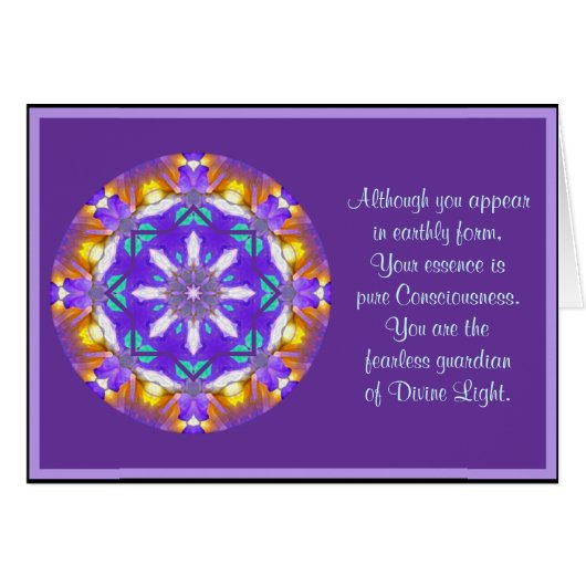 A01 Kaleidoscopic Mandala Floral Design.4 Cards (Front Horizontal)