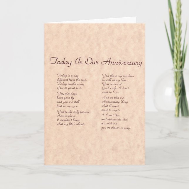 A02: Today is our Anniversary Card (Front)