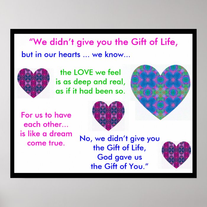 A07b Gift of Life Poster   Version 1.Black Border