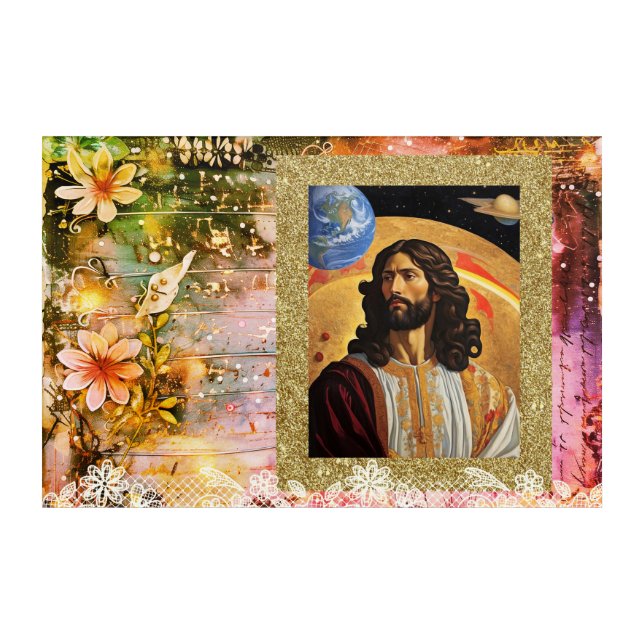 *~* *~* A100 10 JESUS Flowers PART OF THE ART (Front)