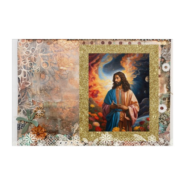 *~* *~* A100 12 JESUS Flowers PART OF THE ART (Front)