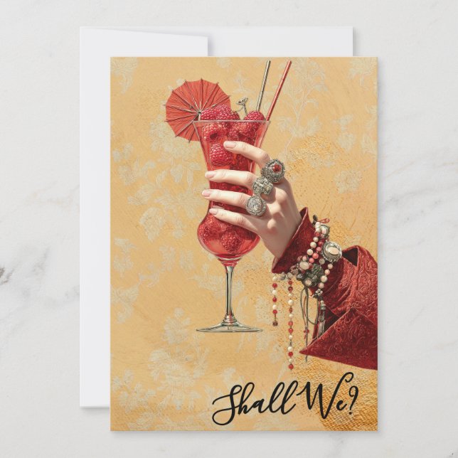 *~* A101 16 Ornate Cocktail PHOTO BACHELORETTE Invitation (Front)