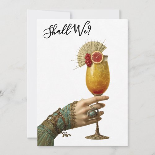 *~* A101 24  Ornate Cocktail PHOTO BACHELORETTE Invitation