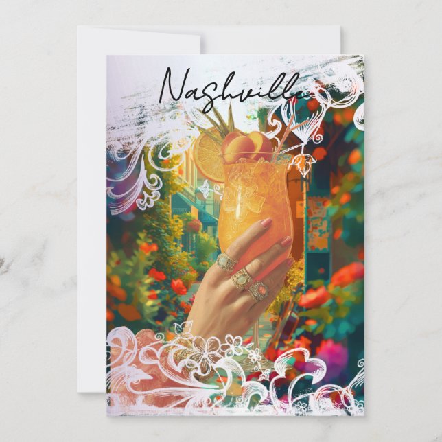 *~* A101 29 PHOTO Cocktail Nashville BACHELORETTE Invitation (Front)