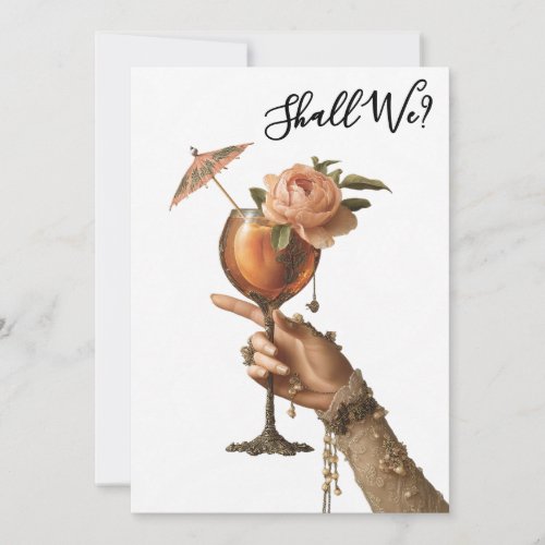 *~* A101 3 Ornate Cocktail PHOTO BACHELORETTE Invitation