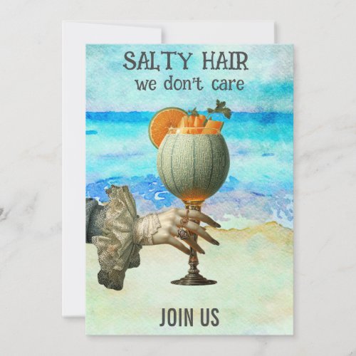 *~*  A101 Beach Cocktail 12 PHOTO BACHELORETTE Invitation